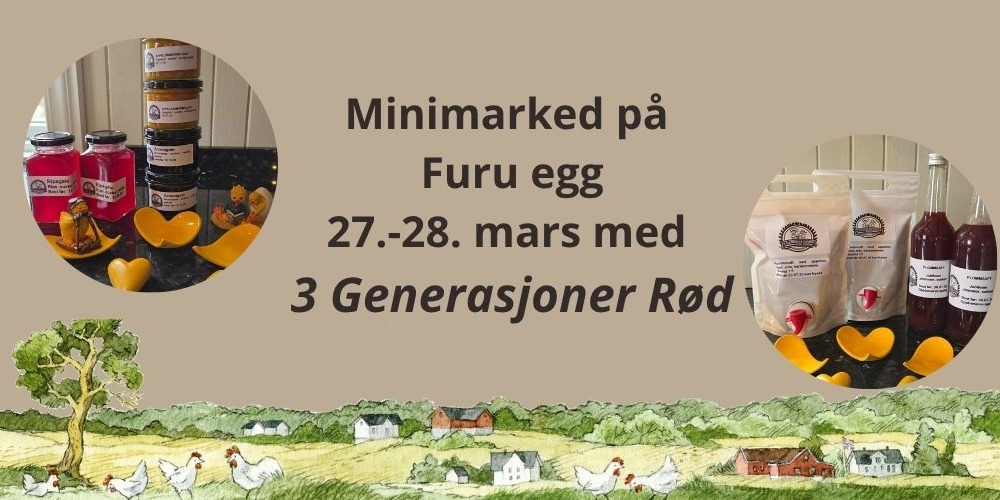 Minimarked på Furu egg med 3 Generasjoner Rød